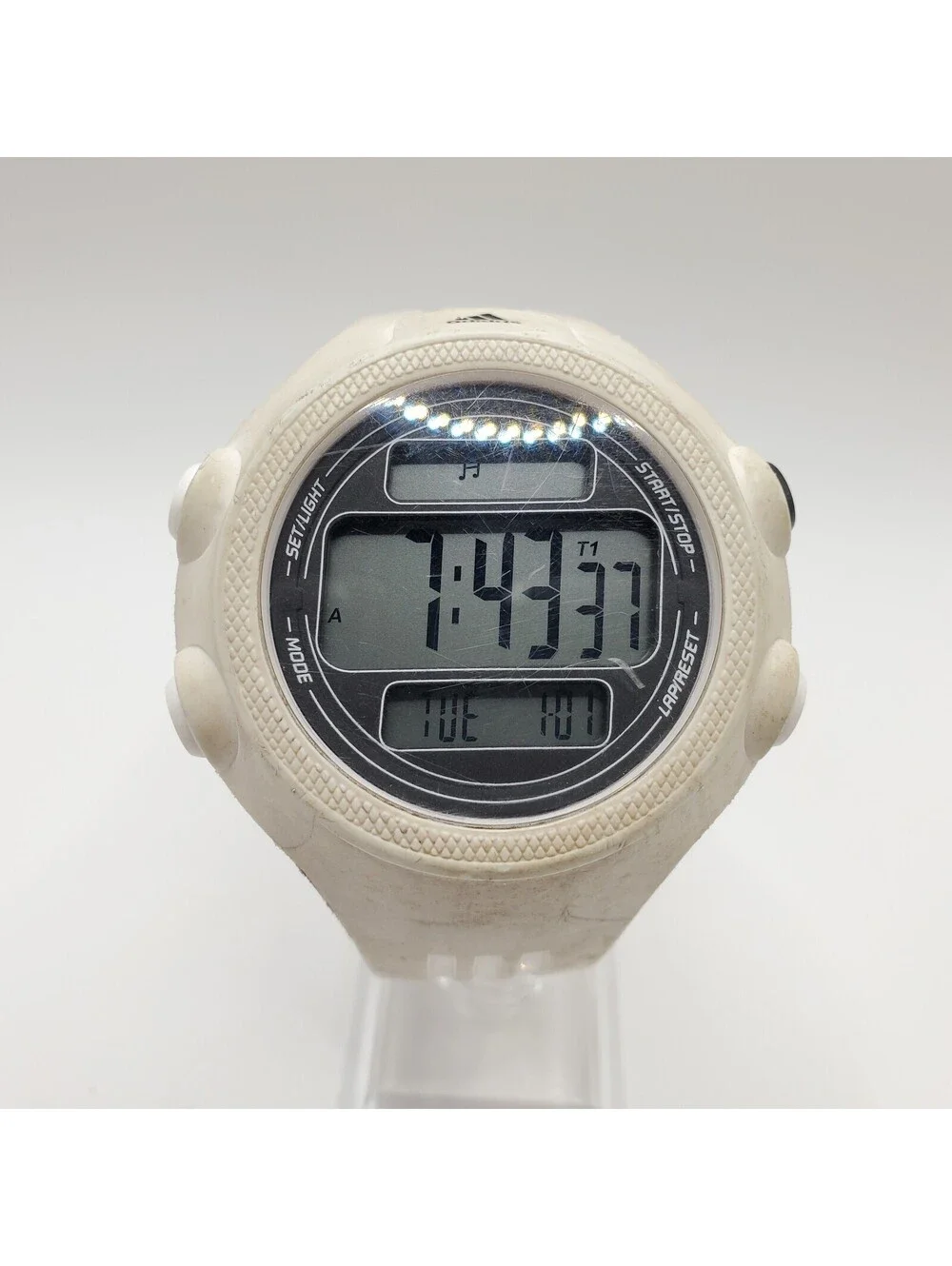 Adidas White ADP6083 Digital Watch Mens 53mm New Battery